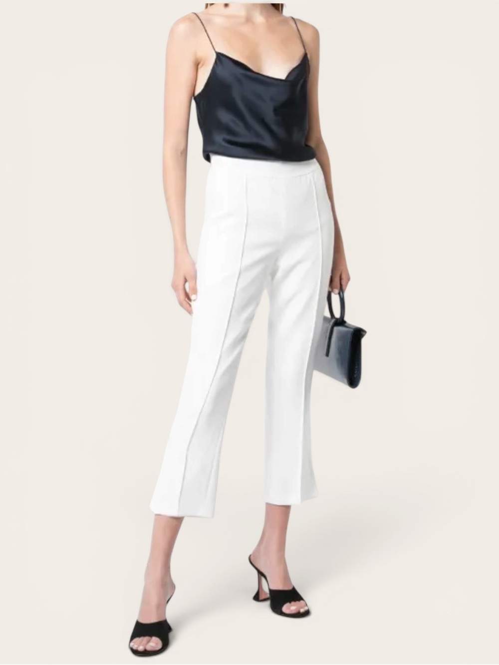 Cinq a Sept Atticus Cropped High Waist Split Hem Straight Leg Pants Women 4